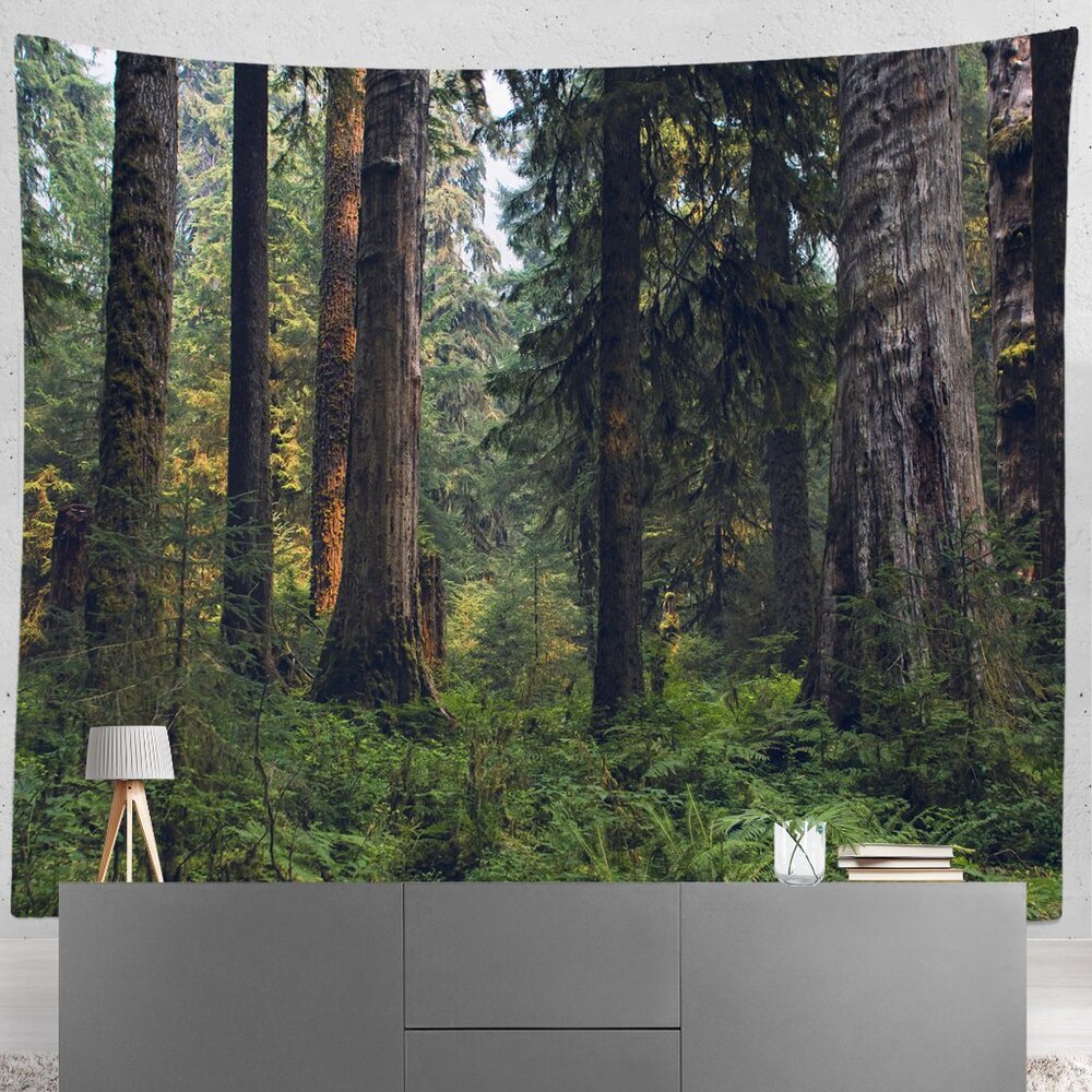 Olympic National Forest Wall Tapestry, Large Nature Lover Hippie style